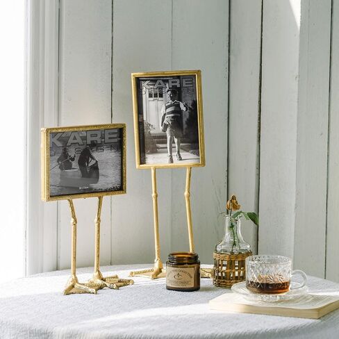 NIKKY HOME Duck Paw Gold Picture Frame 5x7 with High Definition Glass for Table Top Desktop Display, Hawaiian Tropical Theme Elegant Gift Photo Frames for Family Friend Kid in Saudi Arabia