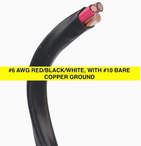 125 قدم 6/3 نوع NM-B نحاس. #6 AWG، 3 موصلات مع الأرض. سترة معزولة باللون الأسود in Kuwait