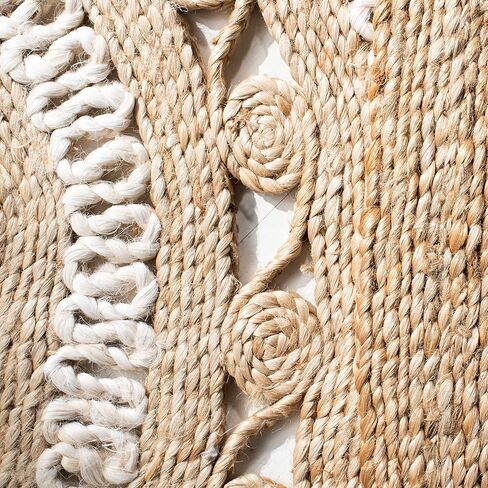 SAFAVIEH Natural Fiber Round Collection 3' Round Ivory NF169B Handmade Boho Charm Farmhouse Jute Area Rug in Saudi Arabia