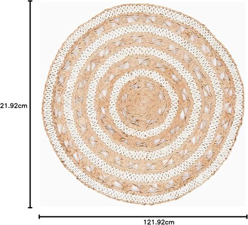 SAFAVIEH Natural Fiber Round Collection 3' Round Ivory NF169B Handmade Boho Charm Farmhouse Jute Area Rug in Saudi Arabia