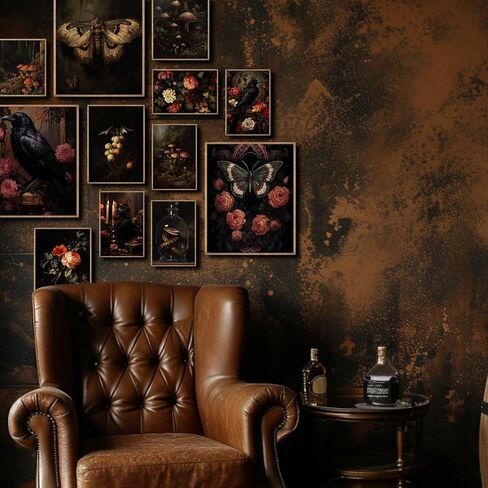 KINYEYE 12PCS Gothic Moody Bedroom Eclectic Posters, Dark Academia Wall Posters for Dorm Decor, Grunge Room Decor | Unframed in Saudi Arabia