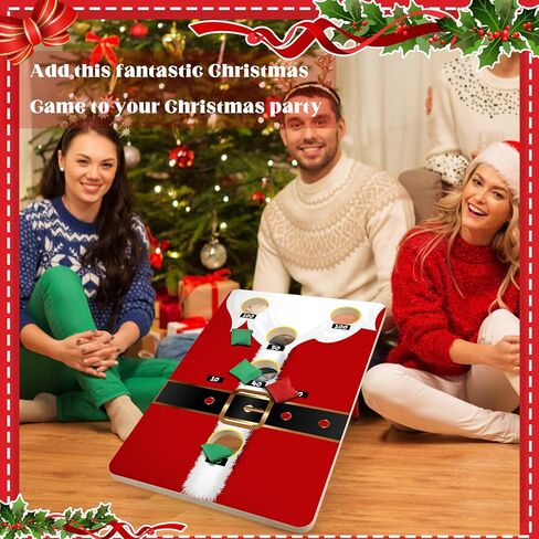 Hiboom Large Christmas Bean Bag Toss Game (Includes 6 Bags, Red Green) Christmas Party Favor for Kids and Adult, Beach Yard Outdoor Activities, Family Party Supplies in Kuwait
