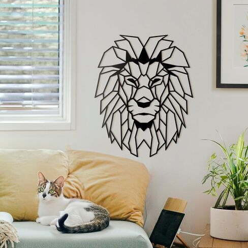 Lion Head – Lion Head Wall Mounted Art Sculpture – Metal Wall Art – Big Head Cutout – Lion Art Decor - Indoor and Outdoor Wall Decor for Farmhouse Decoration - Housewarming Gifts for New House in Saudi Arabia