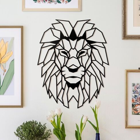 Lion Head – Lion Head Wall Mounted Art Sculpture – Metal Wall Art – Big Head Cutout – Lion Art Decor - Indoor and Outdoor Wall Decor for Farmhouse Decoration - Housewarming Gifts for New House in Saudi Arabia