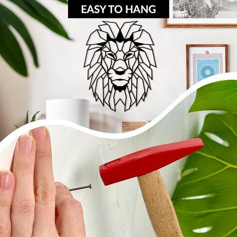 Lion Head – Lion Head Wall Mounted Art Sculpture – Metal Wall Art – Big Head Cutout – Lion Art Decor - Indoor and Outdoor Wall Decor for Farmhouse Decoration - Housewarming Gifts for New House in Saudi Arabia