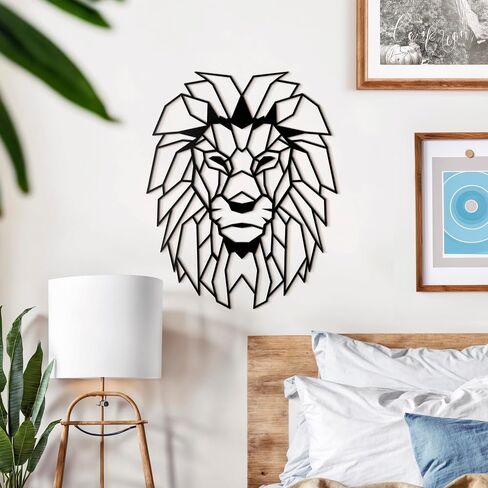 Lion Head – Lion Head Wall Mounted Art Sculpture – Metal Wall Art – Big Head Cutout – Lion Art Decor - Indoor and Outdoor Wall Decor for Farmhouse Decoration - Housewarming Gifts for New House in Saudi Arabia