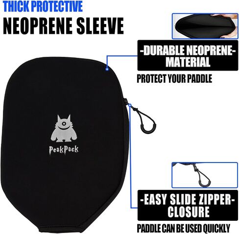 Pickleball Paddle Cover, Universal Case Size - 9 x 12.5 inches Racket Sleeve, Pickleball Paddle Case, Compatible with Most USAPA Standard and Elongated Pickball Paddles in Saudi Arabia
