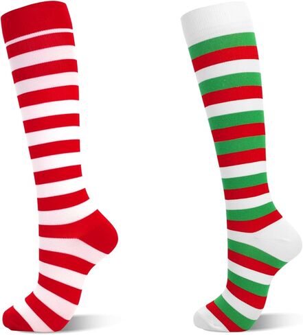 جوارب ضغط للنساء من GRPSKCOS، زوجان من الجوارب الدائرية، أفضل دعم للممرضات والجري والمشي لمسافات طويلة، هدية عيد الميلاد الرياضية in Kuwait