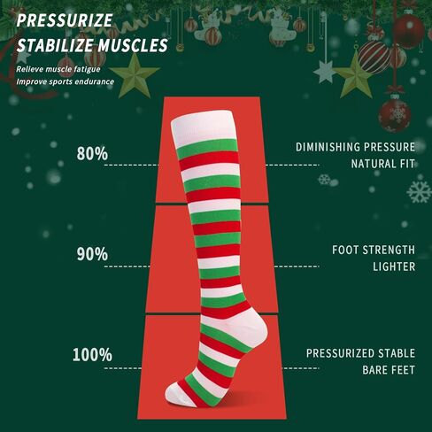 جوارب ضغط للنساء من GRPSKCOS، زوجان من الجوارب الدائرية، أفضل دعم للممرضات والجري والمشي لمسافات طويلة، هدية عيد الميلاد الرياضية in Kuwait