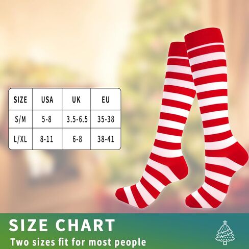 جوارب ضغط للنساء من GRPSKCOS، زوجان من الجوارب الدائرية، أفضل دعم للممرضات والجري والمشي لمسافات طويلة، هدية عيد الميلاد الرياضية in Kuwait