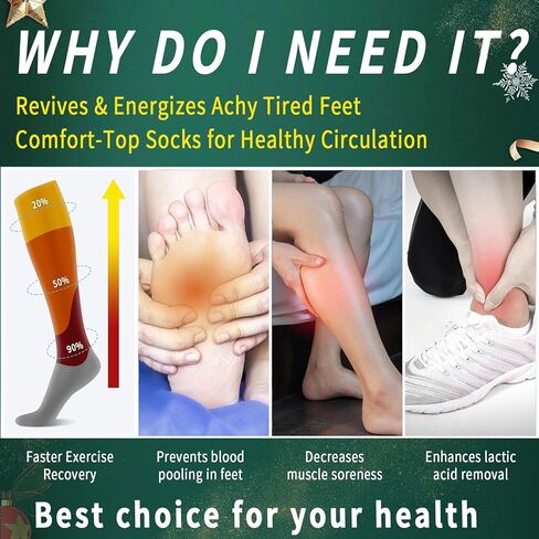 جوارب ضغط للنساء من GRPSKCOS، زوجان من الجوارب الدائرية، أفضل دعم للممرضات والجري والمشي لمسافات طويلة، هدية عيد الميلاد الرياضية in Kuwait