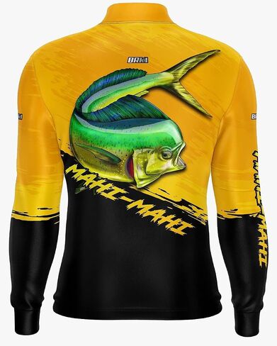 BRK Mens Long Sleeve Fishing Shirt Mahi Mahi UPF 30 Sun Protection in Saudi Arabia