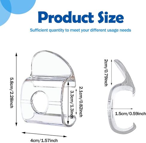 8 قطع مقبض ظلال نافذة مطوي لاسلكي، مقبض ظلال دوارة للسكك الحديدية السفلية البلاستيكية، مقابض عمياء لاسلكية رفع مشبك سحب للظلال السفلية أو القضيب (شفاف) in Kuwait