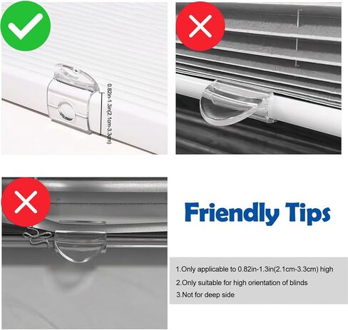 8 قطع مقبض ظلال نافذة مطوي لاسلكي، مقبض ظلال دوارة للسكك الحديدية السفلية البلاستيكية، مقابض عمياء لاسلكية رفع مشبك سحب للظلال السفلية أو القضيب (شفاف) in Kuwait