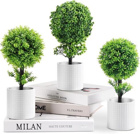 2 Pack Fake Plant with Pot 16" Desk Plant Artificial Potted Faux Plants for Office Desk Shelf Home Farmhouse Decor (Bamboo Leaf) in Saudi Arabia
