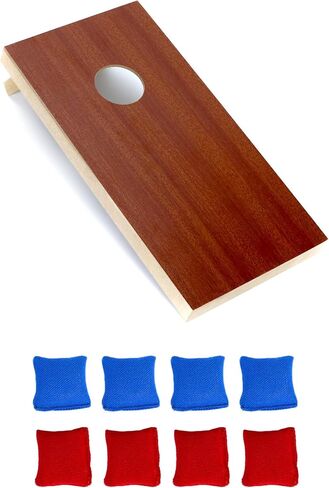 QWORK Mini Desktop Cornhole, Set of 2 Coated Wood Boards with 8 Bags Portable Size Cornhole Game Set 10.25"x5.25" in Saudi Arabia