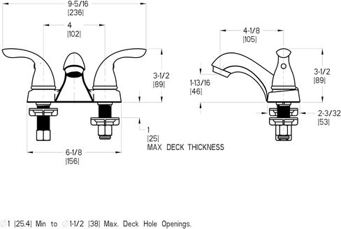 Pfister LG1435100 Pfirst Series 2-Handle 4 Inch Centerset Bathroom Faucet in Polished Chrome, Water-Efficient Model in Kuwait
