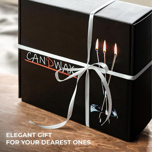 CANDWAX Refillable Candle - Glass Oil Candle Gift Set with Liquid Paraffin Bottle 17oz, Funnel and 2 Sets of Metal Wicks Gold and Silver - Everlasting Candle Ideal as Decorative Candles in Saudi Arabia