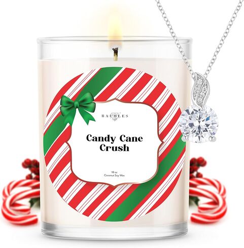 Christmas Winter Candles and Jewelry Pendant Inside| Candy Cane Crush| Home Decor Gifts in Kuwait