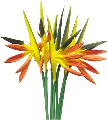 Medium Bird of Paradise 23 Inch Permanent Flower,Flower Stem 5 mm,Flower Part is Made of Soft Rubber PU,Artificial Flower Plants Small Flower Arrangement for Home Office 8 Pcs (Orange(Yellow)) in Saudi Arabia