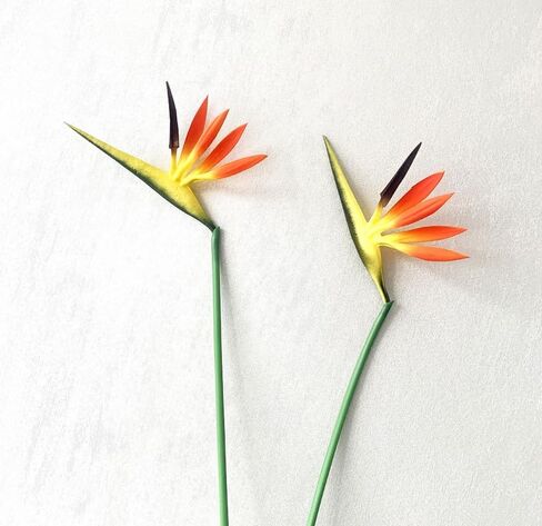 Medium Bird of Paradise 23 Inch Permanent Flower,Flower Stem 5 mm,Flower Part is Made of Soft Rubber PU,Artificial Flower Plants Small Flower Arrangement for Home Office 8 Pcs (Orange(Yellow)) in Saudi Arabia