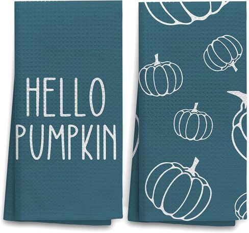 OHSUL Fall Kitchen Towels Decor, Autumn Pumpkin Decor, Fall Hand Dish Towels, Fall Autumn Decor Decorations for Home, Fall Bathroom Decor, Housewarming Gifts, Set of 2 in Saudi Arabia