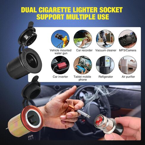 Nilight - 90118H 5 Gang Rocker Switch Panel Pre-Wired Aluminum Switch Panel with Dual USB Cigarette Lighter Socket Voltmeter12V-24V DC Switch Panel with Night Glow Stickers for Cars Rvs Trucks in Saudi Arabia
