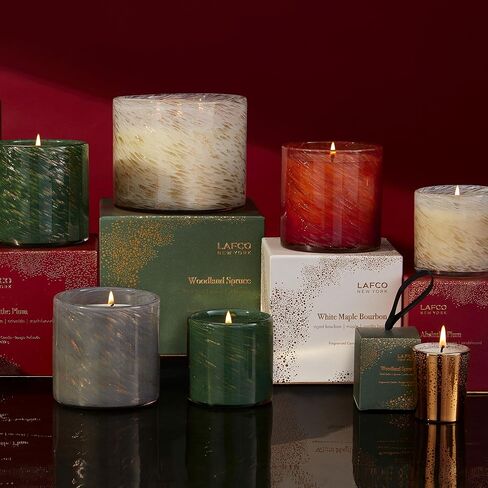 LAFCO New York 2024 Holiday Votive Candle, Woodland Spruce - 1.9 oz - 20-Hour Burn Time - Reusable, Decorative Glass Vessel - Made in The USA in Kuwait