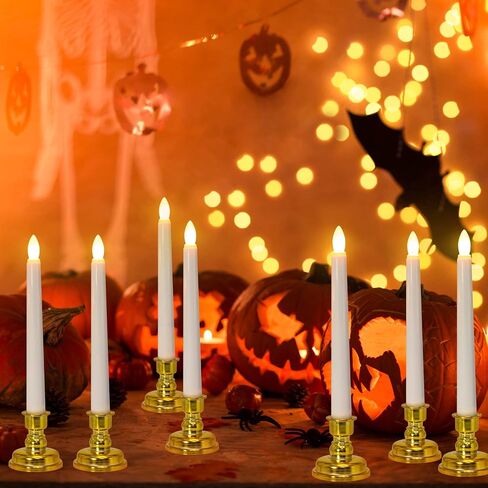PChero Floating Candles with Remote Timer, 6 Pack 7.9" Hanging Up Magic Floating Taper Candles Battery Operated LED Candlesticks for Halloween Decorations Christmas Party Wedding Decor in Kuwait