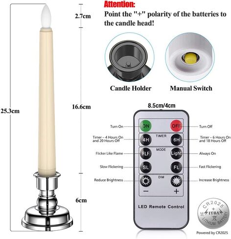 PChero Floating Candles with Remote Timer, 6 Pack 7.9" Hanging Up Magic Floating Taper Candles Battery Operated LED Candlesticks for Halloween Decorations Christmas Party Wedding Decor in Kuwait