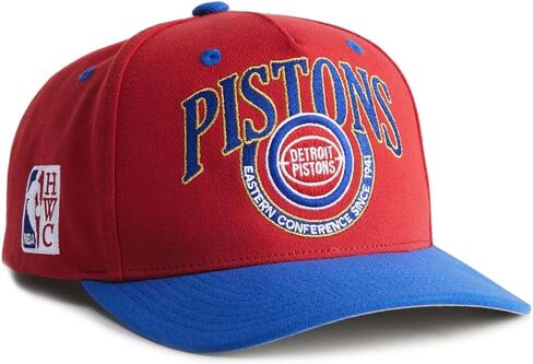 قبعة Mitchell & Ness Detroit Pistons Crown Jewels Pro HWC Snapback، قبعة قابلة للتعديل باللون الأحمر in Saudi Arabia