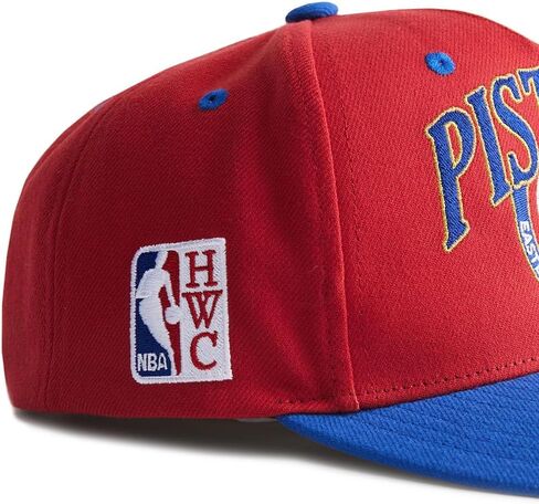 قبعة Mitchell & Ness Detroit Pistons Crown Jewels Pro HWC Snapback، قبعة قابلة للتعديل باللون الأحمر in Saudi Arabia