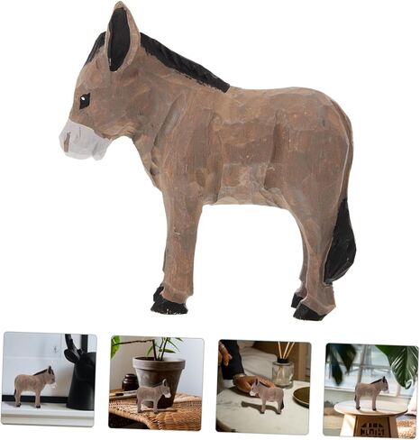 الحلي الخشبية حمار الحيوان حمار الديكورات حمار تمثال الخشب الحلي سطح المكتب حمار الديكور الحرف الخشبية نحت الخشب زخرفة الطاولة الزينة دليل العتيقة in Kuwait