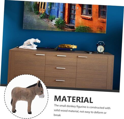 الحلي الخشبية حمار الحيوان حمار الديكورات حمار تمثال الخشب الحلي سطح المكتب حمار الديكور الحرف الخشبية نحت الخشب زخرفة الطاولة الزينة دليل العتيقة in Kuwait