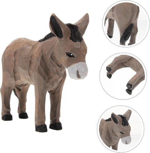 الحلي الخشبية حمار الحيوان حمار الديكورات حمار تمثال الخشب الحلي سطح المكتب حمار الديكور الحرف الخشبية نحت الخشب زخرفة الطاولة الزينة دليل العتيقة in Kuwait