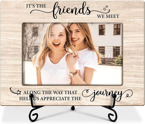 Friends Picture Frame, Wooden Photo Frame for Friends, Bff Gifts Friendship Gifts for Bestie Friends, 4x6 Photo Frame For Tabletop Display, Home Living Room Table Decor -056 in Saudi Arabia