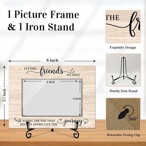 Friends Picture Frame, Wooden Photo Frame for Friends, Bff Gifts Friendship Gifts for Bestie Friends, 4x6 Photo Frame For Tabletop Display, Home Living Room Table Decor -056 in Saudi Arabia