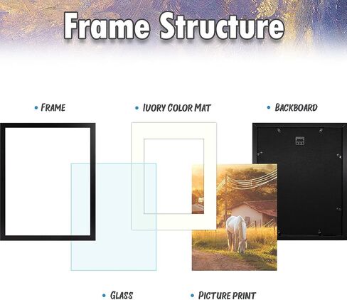 AUEAR, 8x10 Picture Frames 2 Pack, for 5x7 with Mat or 8 by 10 Gallery Wall Frame Tabletop Vertical Horizontal Display (8x10, Walnut, 2-Pack) in Saudi Arabia