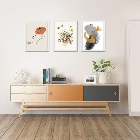 Golden State Art، إطار صورة مقاس 12 × 16 - حصيرة عاجية لصور مقاس 8 × 12 - نمط حبيبات الخشب الأبيض - عرض الحائط - رائع للرسم الماسي، وصور حفلات الزفاف، وصور الذكرى السنوية، والذكريات، والهدايا in Saudi Arabia