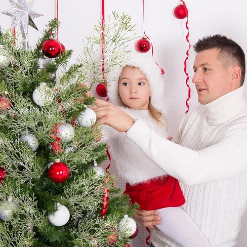 20 قطعة 40.64 سم من فروع خشب الأرز الاصطناعي الثلجي لعيد الميلاد من أوراق الصنوبر الصناعي لتزيين سيقان الصنوبر الخضراء الطويلة من أجل تزيين طاولة مزهرية حديقة المنزل (نمط أخضر وأبيض) in Kuwait