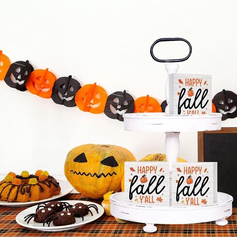 Fall Decor Home Farmhouse Decor, Harvest Autumn Pumpkin Decor Retro Wooden Box Sign Kitchen Living Room Office Farm Decor Desk Cubicle Decor Accessories Thanksgiving, Fall Decorations for Home in Saudi Arabia
