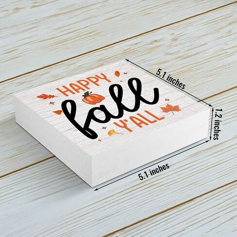 Fall Decor Home Farmhouse Decor, Harvest Autumn Pumpkin Decor Retro Wooden Box Sign Kitchen Living Room Office Farm Decor Desk Cubicle Decor Accessories Thanksgiving, Fall Decorations for Home in Saudi Arabia