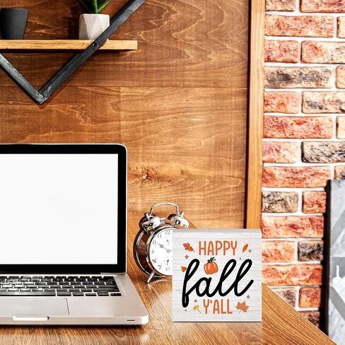 Fall Decor Home Farmhouse Decor, Harvest Autumn Pumpkin Decor Retro Wooden Box Sign Kitchen Living Room Office Farm Decor Desk Cubicle Decor Accessories Thanksgiving, Fall Decorations for Home in Saudi Arabia