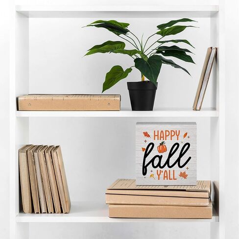 Fall Decor Home Farmhouse Decor, Harvest Autumn Pumpkin Decor Retro Wooden Box Sign Kitchen Living Room Office Farm Decor Desk Cubicle Decor Accessories Thanksgiving, Fall Decorations for Home in Saudi Arabia