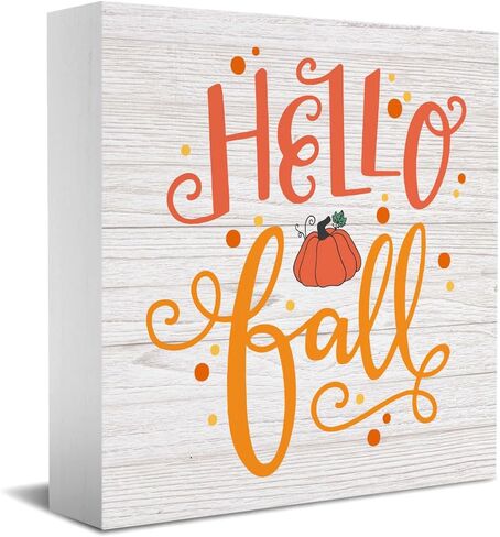 Fall Decor Home Farmhouse Decor, Harvest Autumn Pumpkin Decor Retro Wooden Box Sign Kitchen Living Room Office Farm Decor Desk Cubicle Decor Accessories Thanksgiving, Fall Decorations for Home in Saudi Arabia