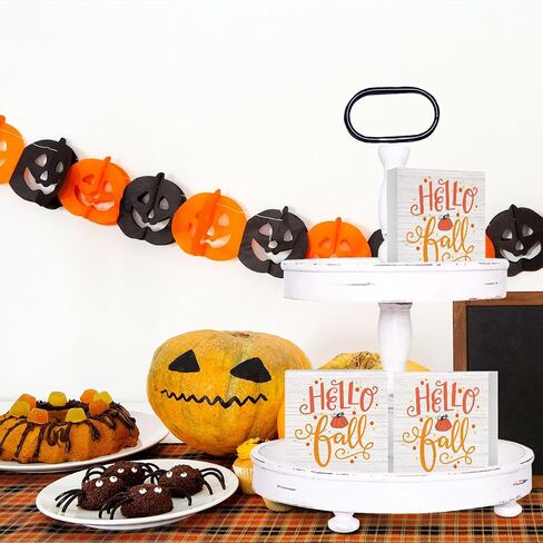 Fall Decor Home Farmhouse Decor, Harvest Autumn Pumpkin Decor Retro Wooden Box Sign Kitchen Living Room Office Farm Decor Desk Cubicle Decor Accessories Thanksgiving, Fall Decorations for Home in Saudi Arabia