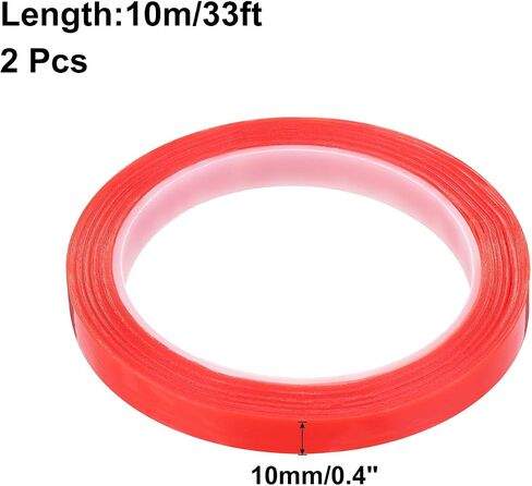 MECCANIXITY 2Pcs 10mm(3/8 inch) x 5m Phone Repair Adhesive Tape LCD Screen Repair Sticker Double Sided for Cell Phone Tablet Laptop Clear Red in Saudi Arabia