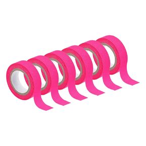 uxcell 6Rolls Neon Gaffers Cloth Tape, 0.6 inch x 16.5 ft Glow in The Dark Tape Fluorescent Adhesive Black Light Tape for Party Home Decoration, Rose Red