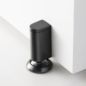 Windproof Magnetic Door Stoppers No Drilling Door Stop Strong Magnet Keep Door Open Door Catch Holder Wall Protect with Screws and 3M Adhesive, Matte Grey, 1 Pack