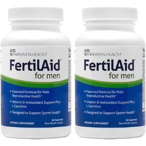 FertilAid for Men 2 Month Supply, Male Fertility & Prenatal Vitamin, Supports Count & Motility, Maca/L-Carnitine/CoQ10 to Target Fertility, Methylfolate/Zinc/VIT D & More to Fill Nutrient Gaps